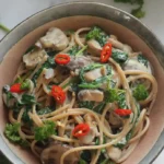 creamy mushroom and spinach pasta