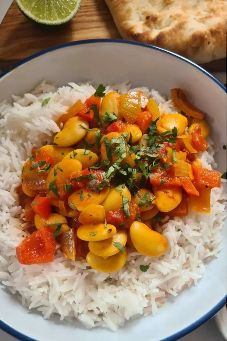 butter bean curry with rice