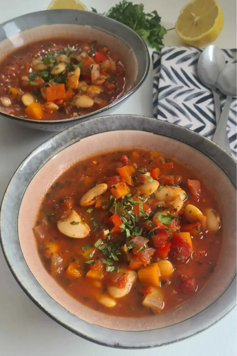 butter bean stew served in two bowls