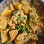 vegan rendang in a serving dish