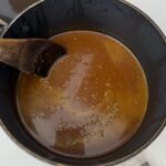 Gluten free vegan gravy in a pot