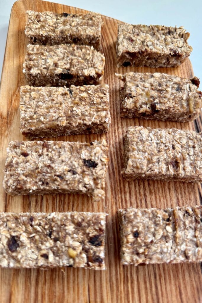 low calorie flapjacks on a board