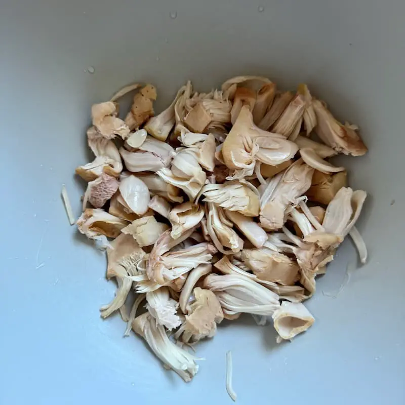 uncooked jackfruit drained and shredded
